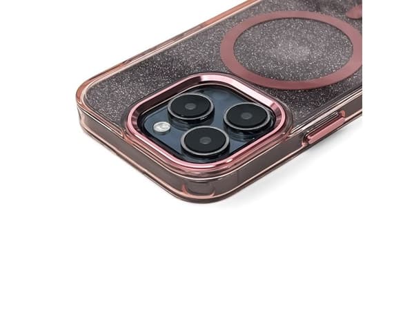 Glitter-deksel MagSafe til iPhone 16 Pro Max - rosa med glitter