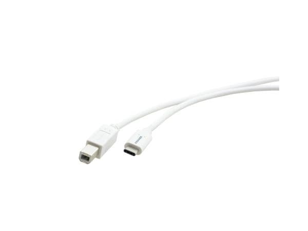 Kramer Electronics C-USB/CB-6, 1,8 m, USB C, USB B, USB 2.0, 0,48 Gbit/s, Hvit