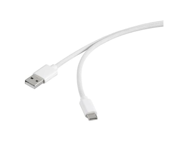Renkforce RF-6437922, 1 m, USB C, USB A, USB 2.0, 0,48 Gbit/s, Vit