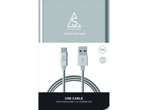 BlueLounge USB-A - USB-C 1 m USB-kaapeli Hopea (613362)