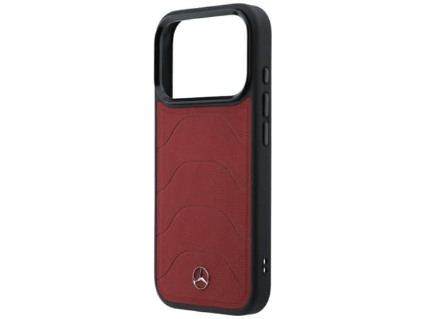 Mercedes Leather Mesh with Bow Line MagSafe Case for iPhone 17 Pro Max - Red