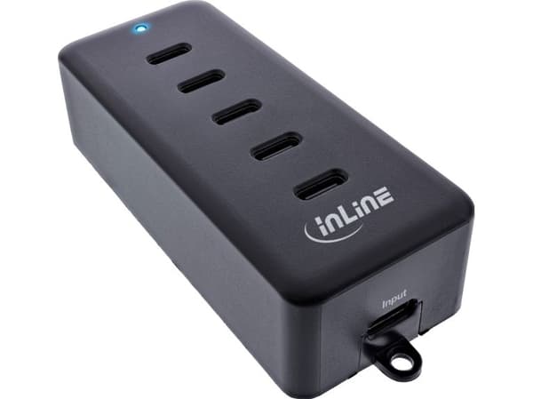 USB-hub iLuv InLine® 5-Port USB-C PowerHub, laderutvidelse max 100W