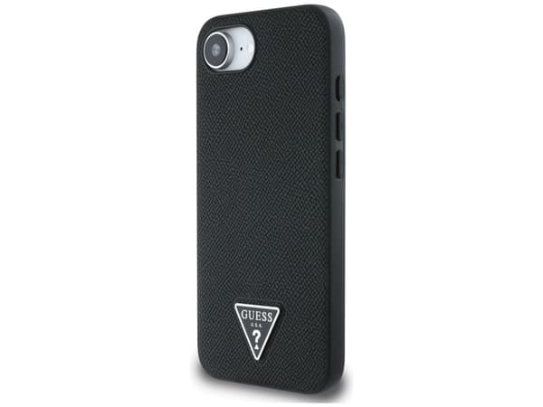 Guess Grained Triangle MagSafe case for iPhone 16e - black