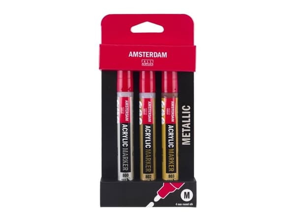 Amsterdam akrylmålarpenna metallic-set | 3 färger