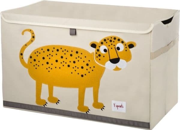 3 Sprouts Opbevaringskasse med låg, Leopard