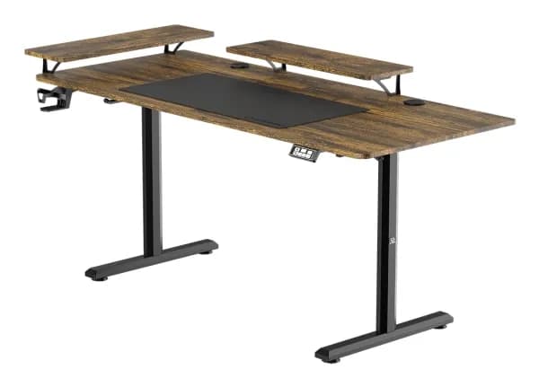 Ultradesk HIGHLANDER XXL, Rett, Rektangulær form, Spilling, Matt, Sort, T-ben