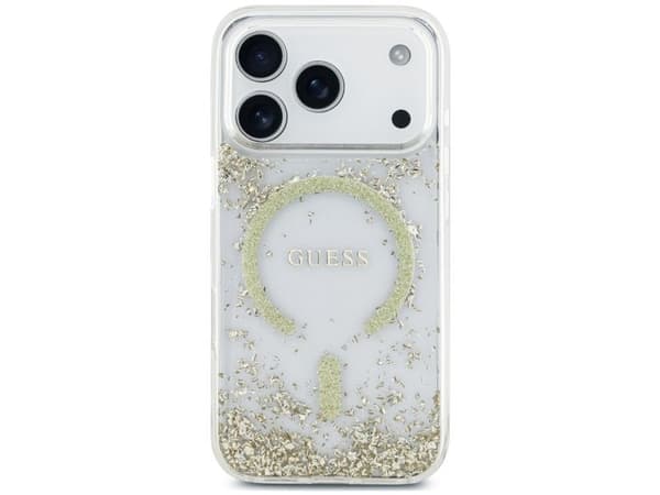 Guess Resin Bottom Glitter MagSafe Case for iPhone 18 Pro / 17 Pro - Gold