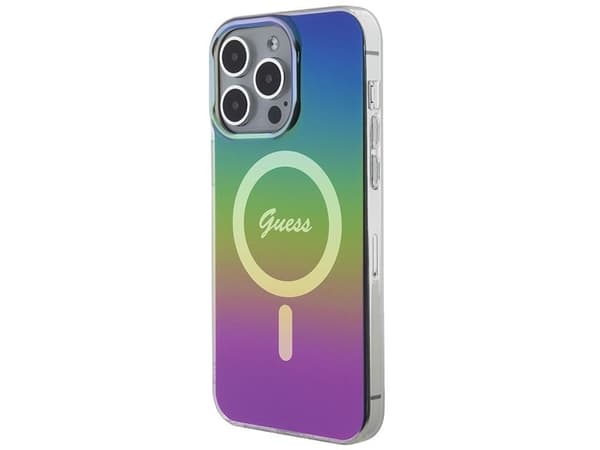 Guess IML iriserende MagSafe-deksel til iPhone 15 Pro - svart