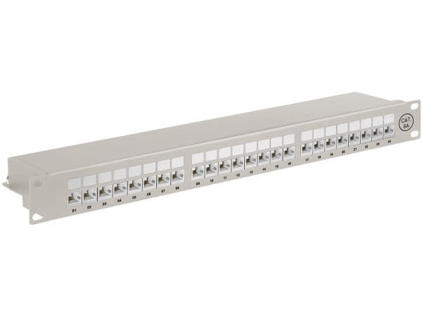Goobay 90855, Cat6a, 22/26, Grå, Rackmontering, 1U, 483 mm