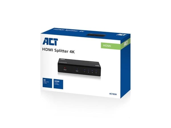 ACT 1x4 HDMI-splitter - støtte for 3D og 4K