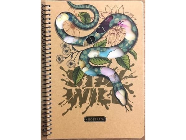 Spiralnotisbok A5/80K kraftgitter Snake