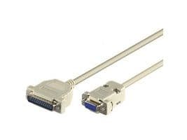 MicroConnect - Seriell- / parallellkabel - DB-9 (hunn) til DB-25 (hann) - 3 m - grå