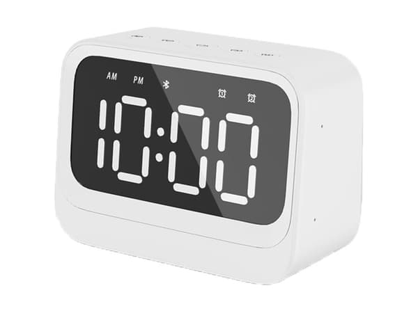Vekkeklokke Bluetooth-høyttaler hvit