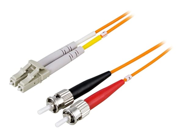 Deltaco Kuitukaapeli LC - ST, duplex, multimode, 10m, 10 m, OM1, 2x LC, 2x ST