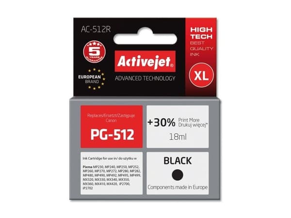 Tusz Activejet tusz AC-512R / PG-512 (black)