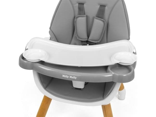 Milly Mally matstol 2-i-1 Malmo Grey
