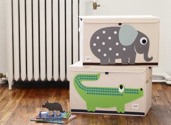 3 Sprouts förvaringsbox med lock, låg, lejon
