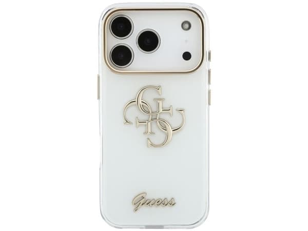 Guess IML 4G Script Metal Case for iPhone 17 Pro Max / 18 Pro Max - White