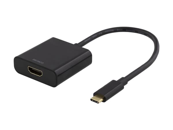 DELTACO USBC-HDMI8 - Ekstern videoadapter - USB-C - HDMI - svart