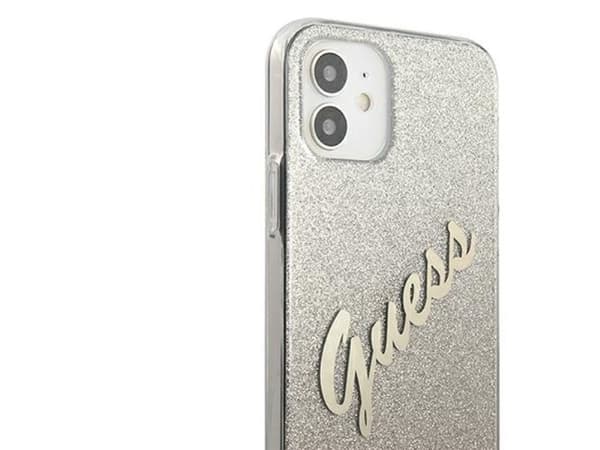 Guess GUHCP12SPCUGLSGO iPhone 12 mini 5,4" hardcase Glitter Gradient Script - gull/gull