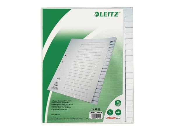 Leitz - Avdelare - 20 delar - för A4 Plus (210 x 330 mm) - grå