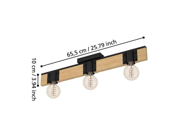 EGLO BAILRIGG LOFT 3XE27 SORT/NATUR