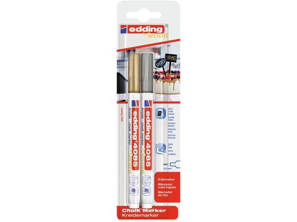 Edding 4085, Kulta, Hopea, Bullet, 2 kpl
