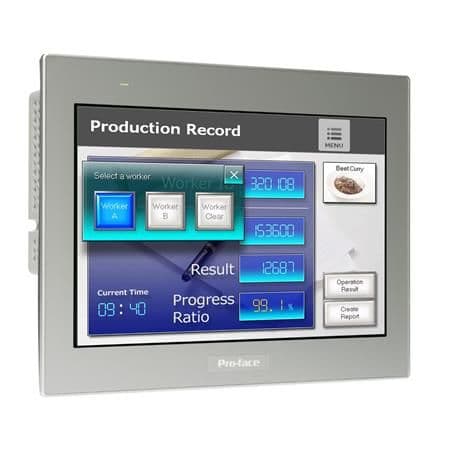 12" brett touchpaneldisplay 2COM, 2Ethernet, USB host&device 24VDC GP-ProEX-modell
