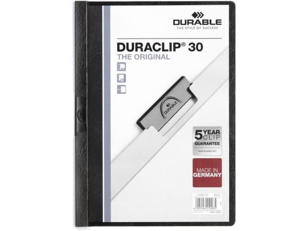 Universalmappe Durable Duraclip, 30 ark, lajitelma, A4