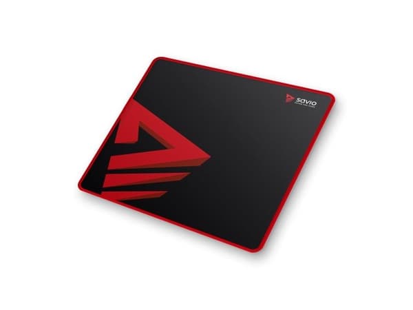 Savio Turbo Dynamic S, Sort, Rød, Bilde, Stoff, Gummi, Antiskliunderlag, Musematte til gaming