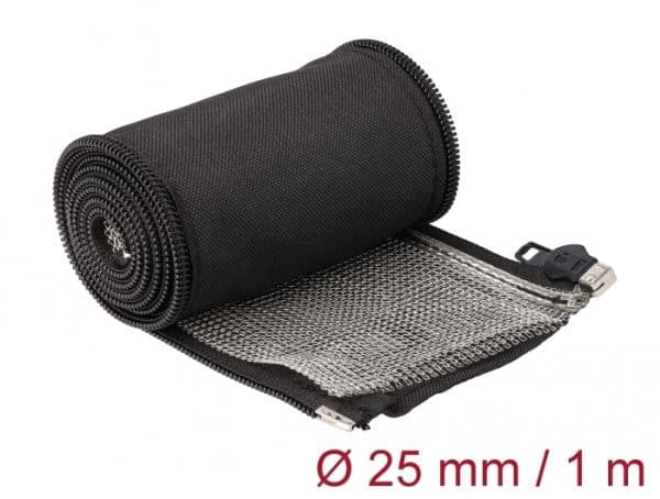 Delock - Flätad ärm - 1 m - svart