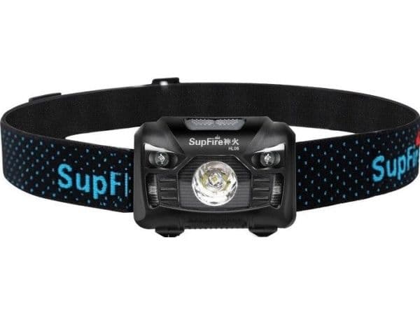 Superfire HL06 - Pään taskulamppu - LED - 5-tila - 5 W