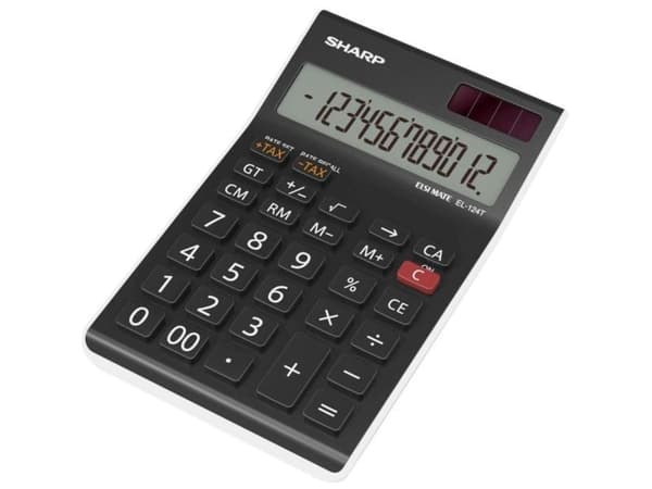 Sharp EL-124TWH - Skrivebordskalkulator - 12 siffer - Solcellepanel, minnebatteri (EL124TWH)