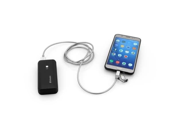 Verbatim Sync & Charge - Lightning-kabel - Lightning, Micro-USB Type B hane till USB hane - 1 m - silver