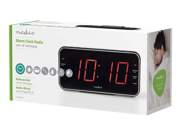 Nedis CLAR004BK - Klockradio - svart