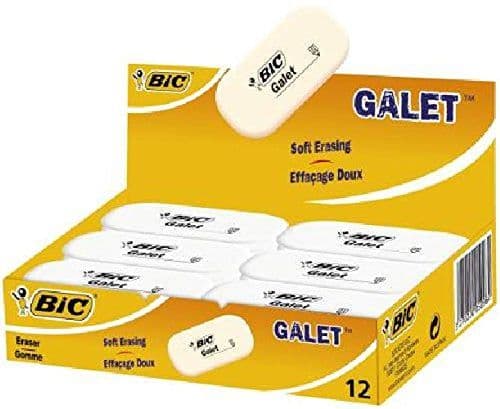 BIC Galet, Gummi, Vit, 12 styck