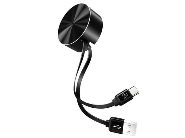 USAMS Retractable cable U-Bin USB-C 1m 2A black