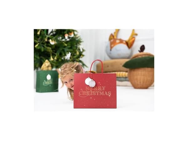 Rød MERRY CHRISTMAS gavepose