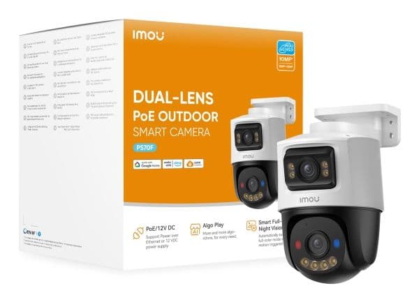 Imou PS70F, IP-säkerhetskamera, Utomhus, Kabel, Amazon Alexa & Google Assistant, Tak, Vit