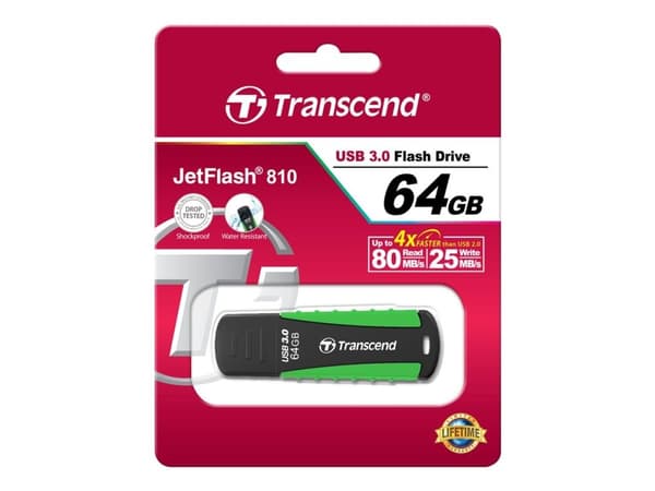 Transcend JetFlash 810 - USB flash-enhet - 64 GB - USB 3.0