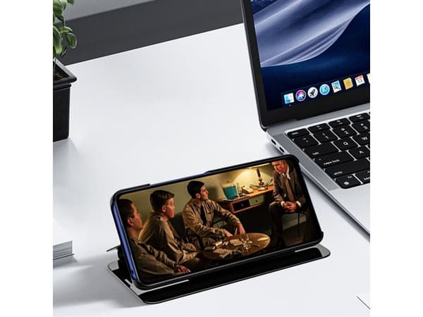 Clear View kotelo iPhone 16e:lle flip cover - sininen
