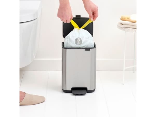 Brabantia Bo, 4 l, Rektangulär, Stål, Stål, Plast, Pedal
