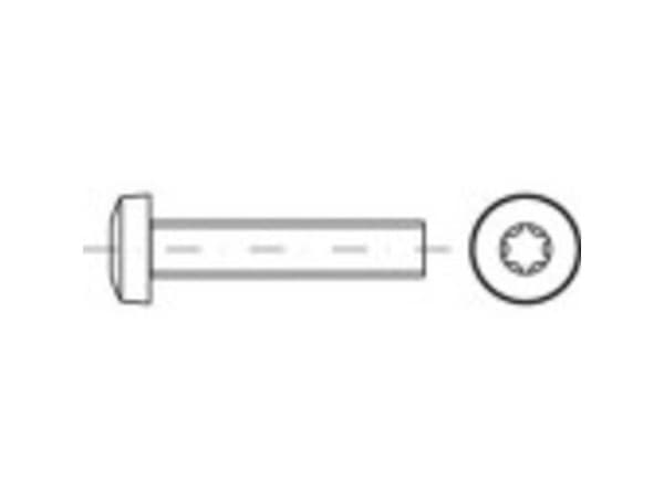 TOOLCRAFT 1068724 Linseskruer M4 30 mm T-profil DIN 7985 Rustfrit stål A2 1000 stk