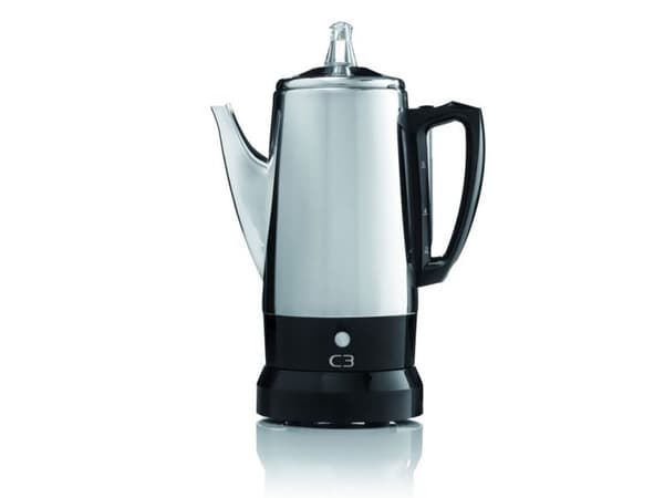C3 Basic Percolator, 0,8 L, Jauhettu kahvi, 500 W, Ruostumaton teräs