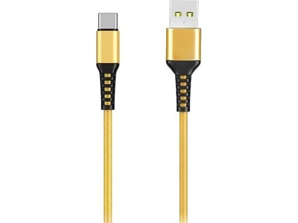 USB-kabel Denmen USB-A til USB-C 1 m gull (29358)