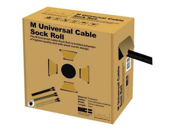 Multibrackets M Universal Cable Sock Roll 55 mm x 50 m - Kabelordner - svart