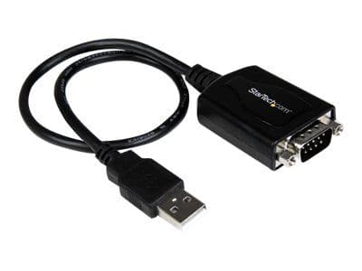 Startech 1 ft USB to RS232 Serial DB9 Adapter Cable with COM Retention - Seriell adapter - USB - RS-232 - svart