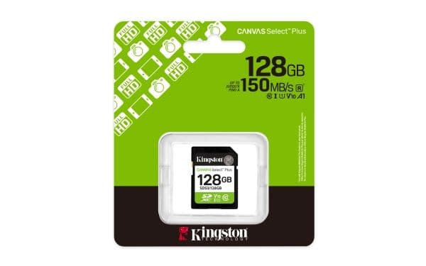 Kingston Canvas Select Plus - Flashminnekort - 128 GB - Video Class V10 / UHS-I U1 / Class10 - SDXC UHS-I