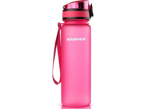 Aquaphor vaaleanpunainen suodatinpullo 500 ml