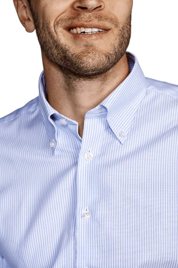 BUTTON DOWN SLIM - oxford-stripe - BLUE